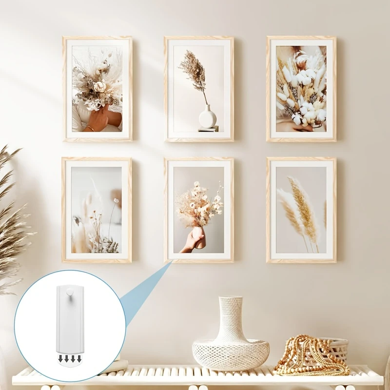 4PCS Picture Frame No Drill Wall Hook Invisible Nail Free Hanging Hook for Photo Painting Home Decor Accescories