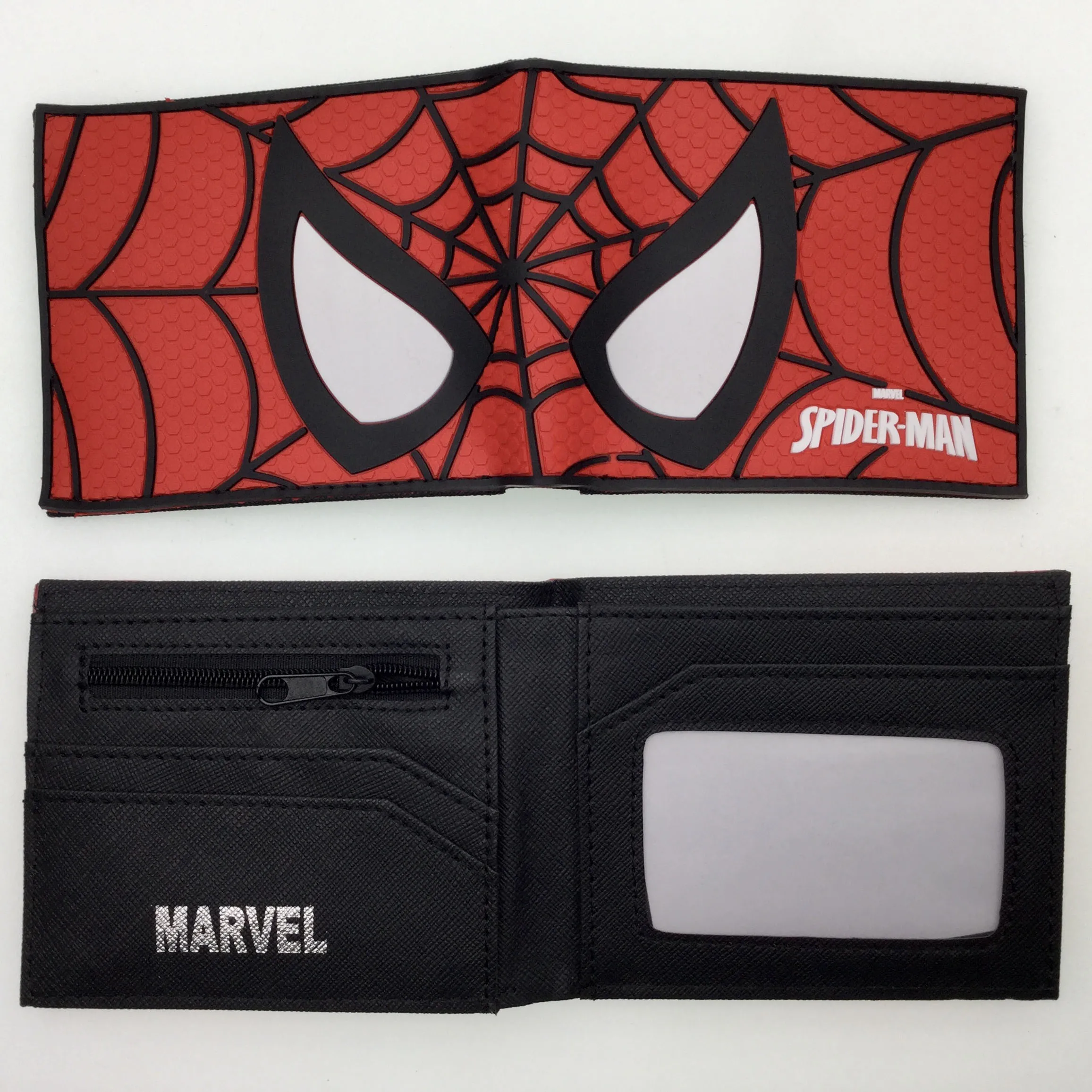 PVC Wallet Cartoon Anime Spiderman Wallets Men Short Purse with Coin Pocket