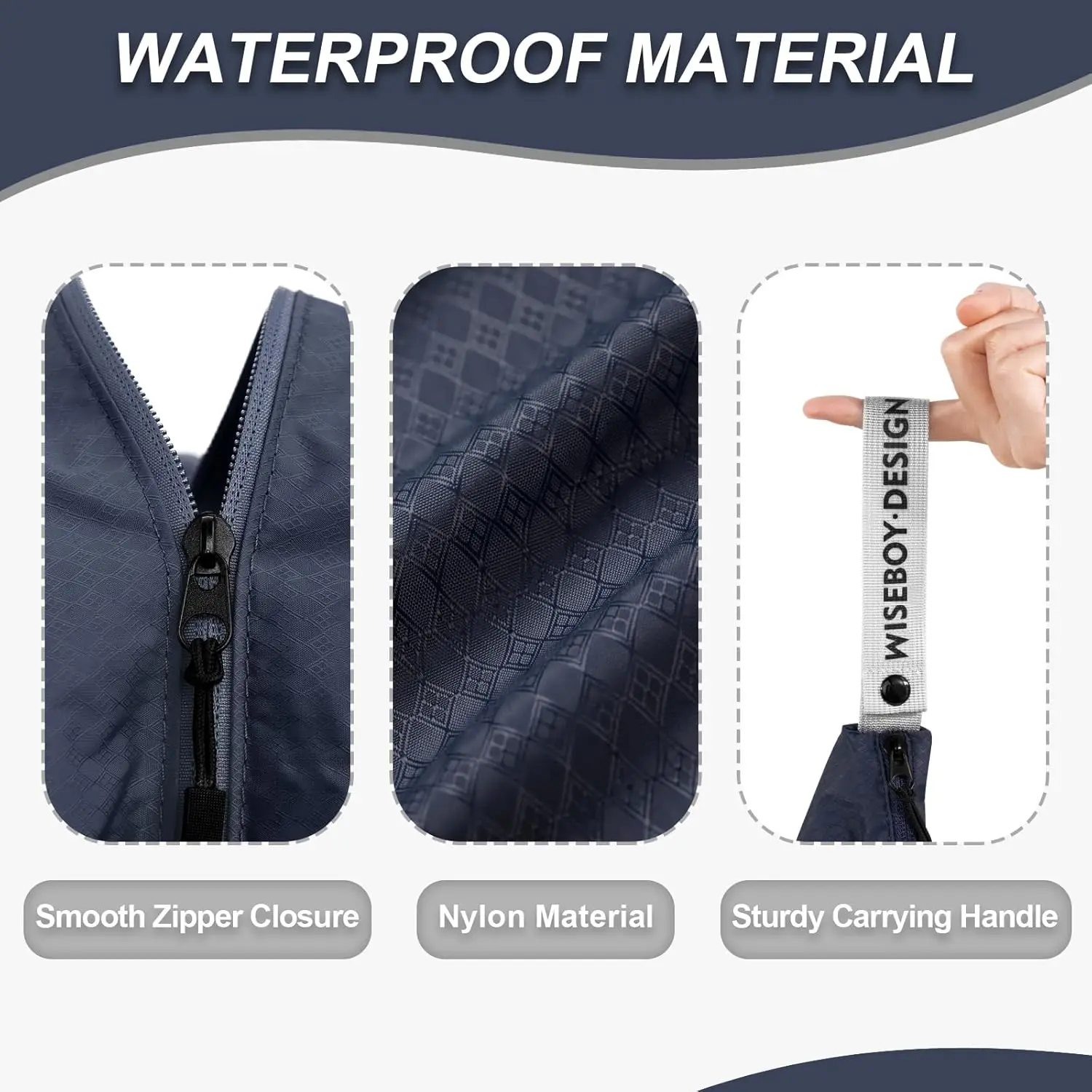 حقيبة غسيل، أكياس غسيل كبيرة الحجم مقاس 23.6 × 35 بوصة، حقيبة غسيل للسفر، منظم ملابس قذرة، حقيبة تخزين رطبة وجافة من النايلون #5