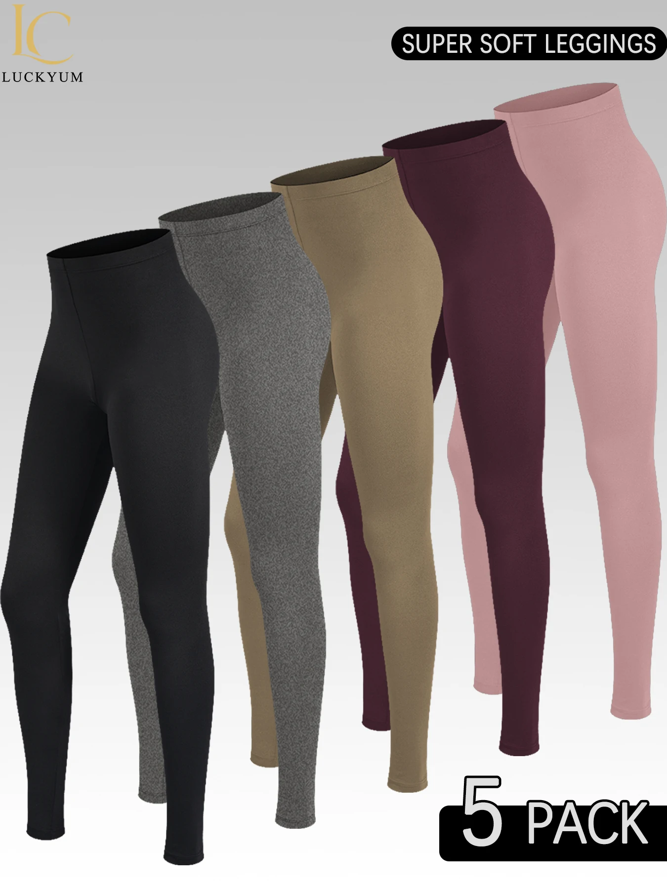 

5 Pack Women's Super Soft Leggings High Elasticity No See Through Workout Yoga Running Athletic Push Up Gym Fitness Leggings