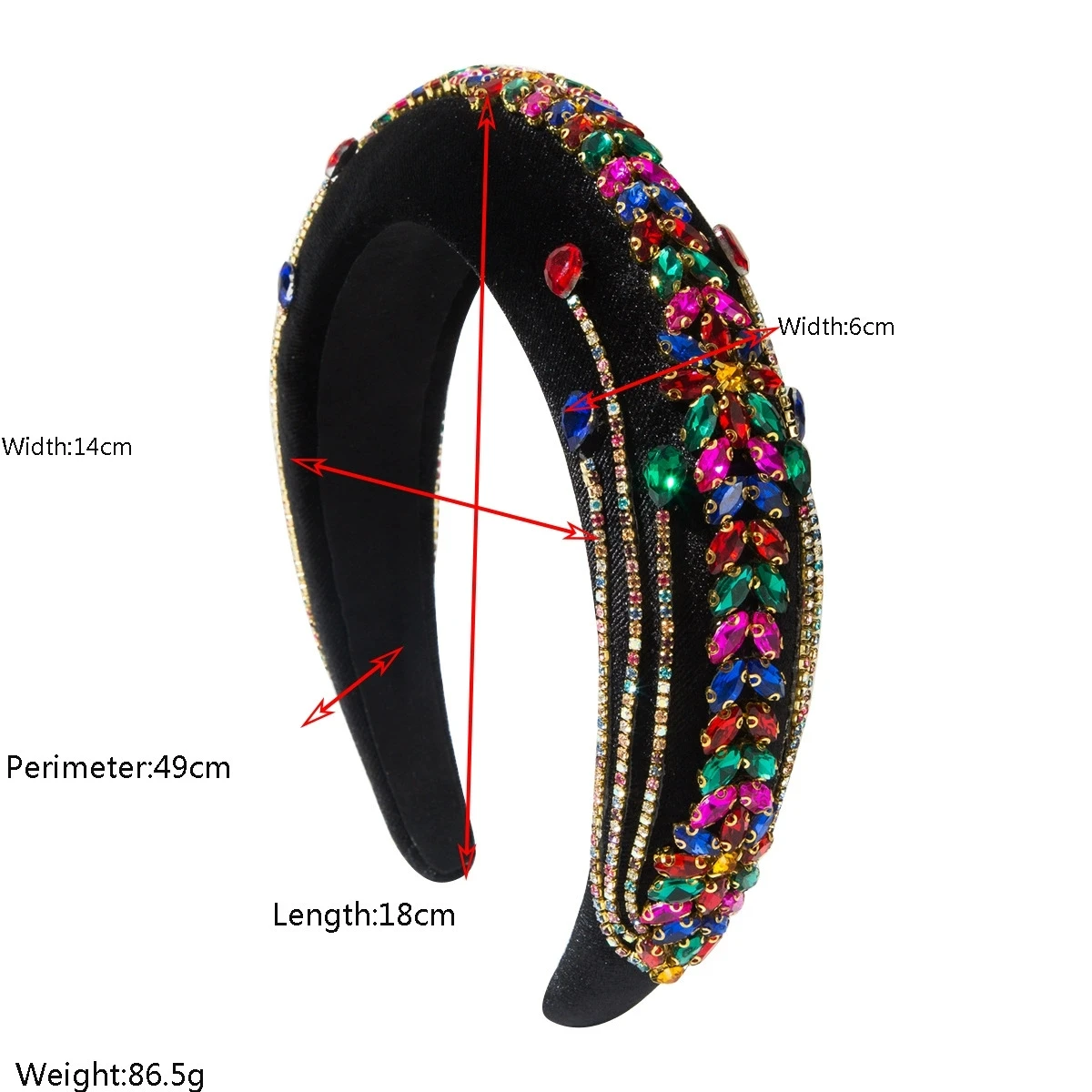 New Padded Headbands For Women Wide Velvet Bezel Hair Band Hair Hoop Girls Sponge Thick Crystal Hair Accessories Headwear