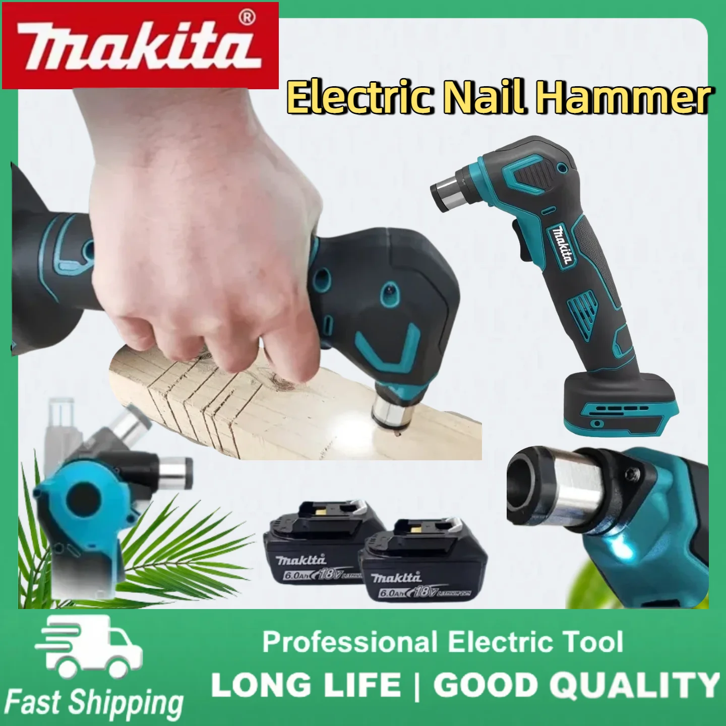 

Аккумуляторный профессиональный молоток-гвоздезабиватель Makita 19000 об/мин, ручной электрический молоток-гвоздезабиватель, электроинструмент