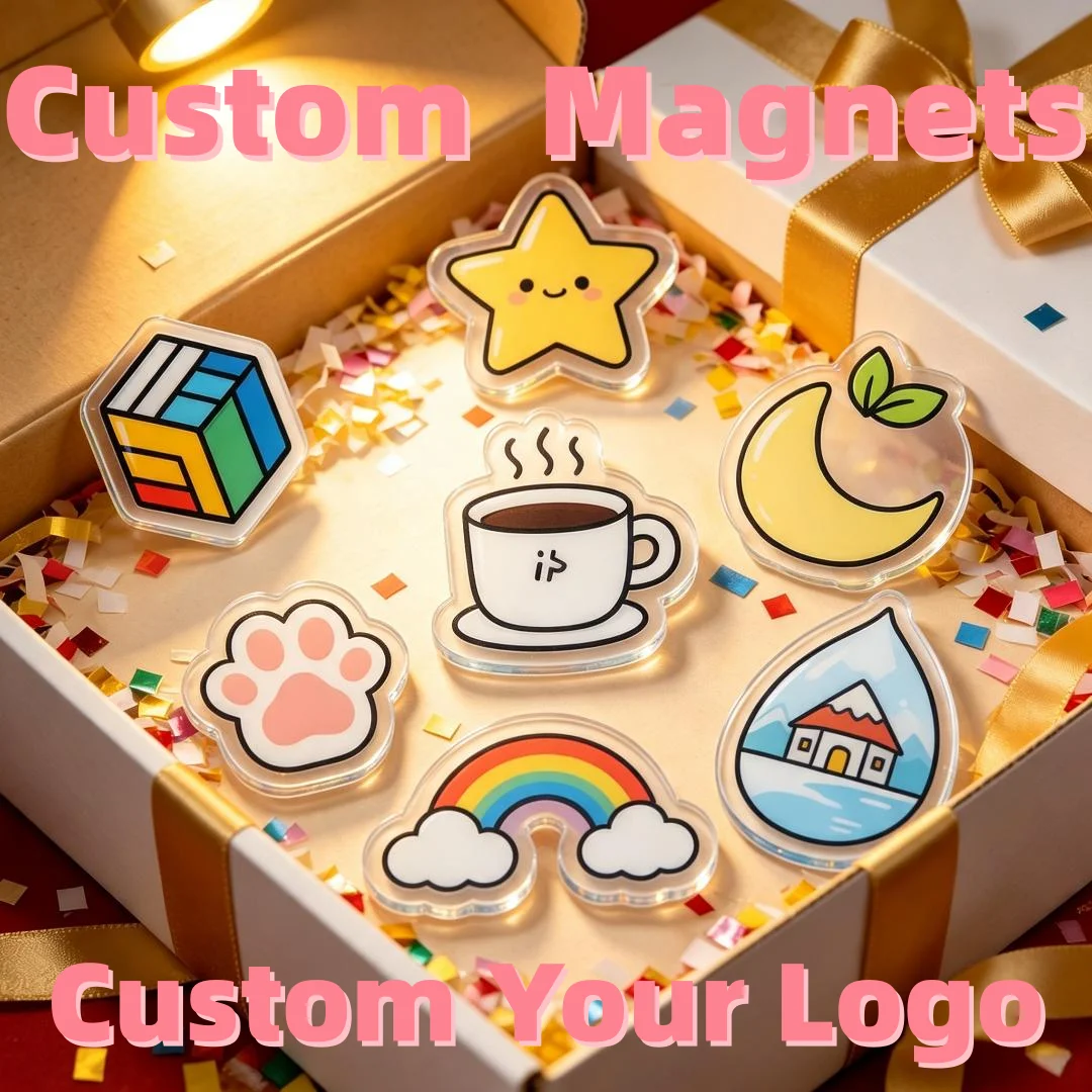 Custom Fridge Magnets Acrylic Cartoon Refrigerator Stickers Fridge Magnet Printing Custom Logo Souvenir Fridge Magnet