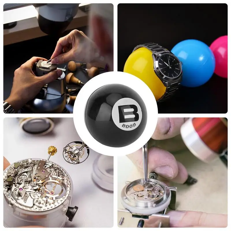 Bola de reparación de relojes, goma inflable de 6,5 cm de diámetro, fácil uso, caja trasera de reloj, bola de fricción abierta, herramienta de reparación de relojes para relojero