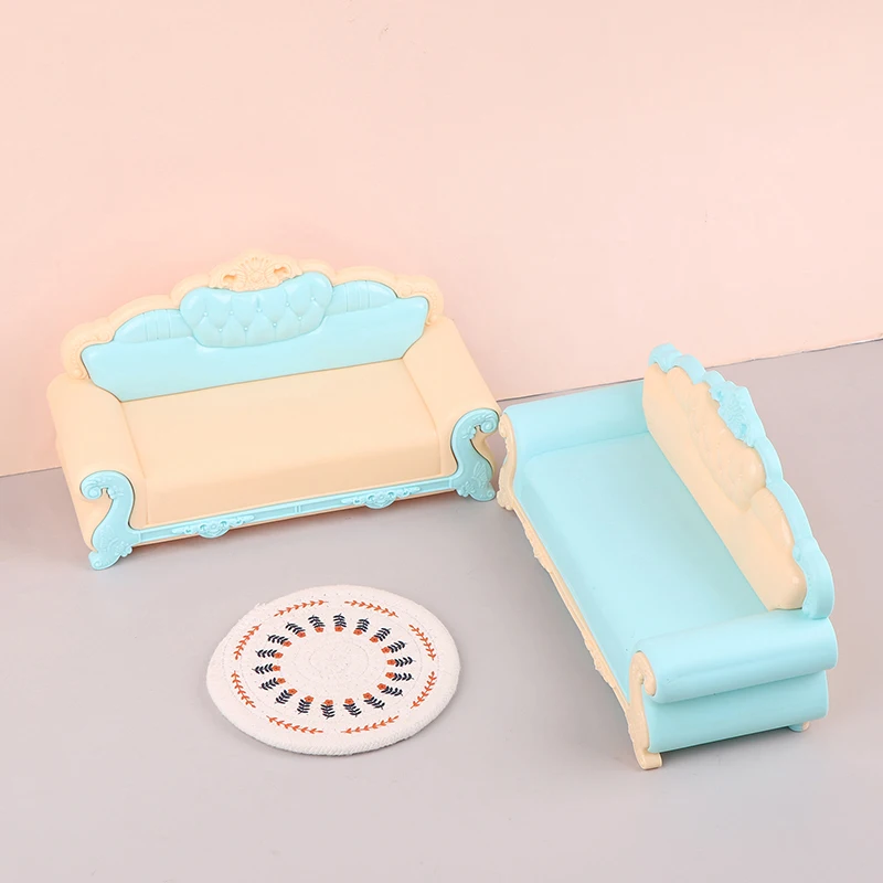 Casa de muñecas de simulación Vintage, sofá en miniatura, muebles de sala de estar, decoración, accesorios de casa de muñecas, 1/12