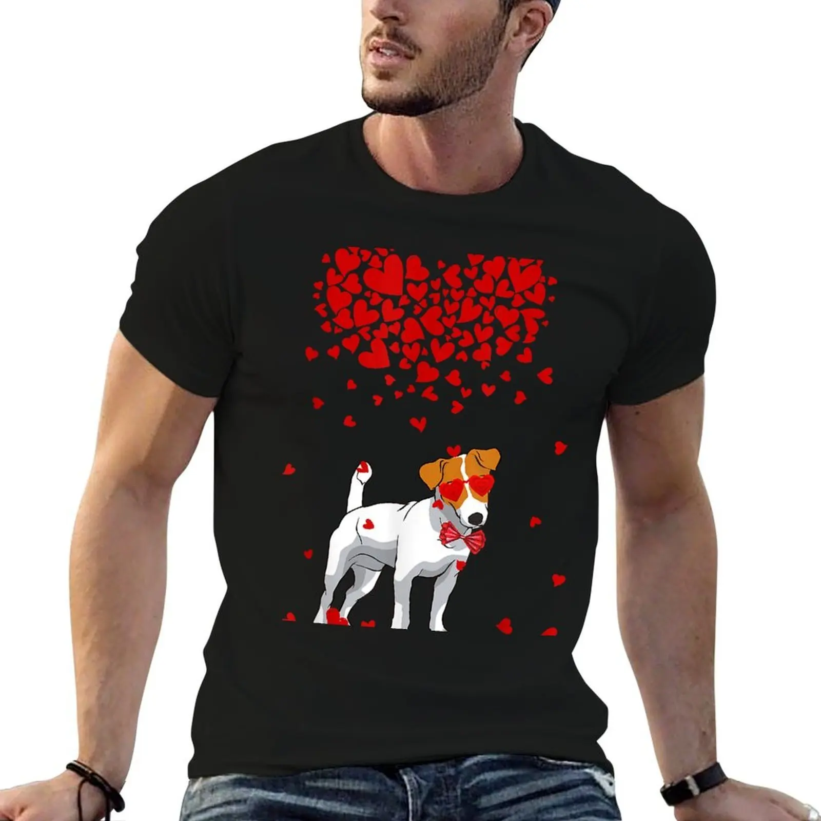 Funny Jack Russell Terrier Outfit Dog Lover Valentine Gifts T-Shirt plain basketball graphic tees mens funny t shirts