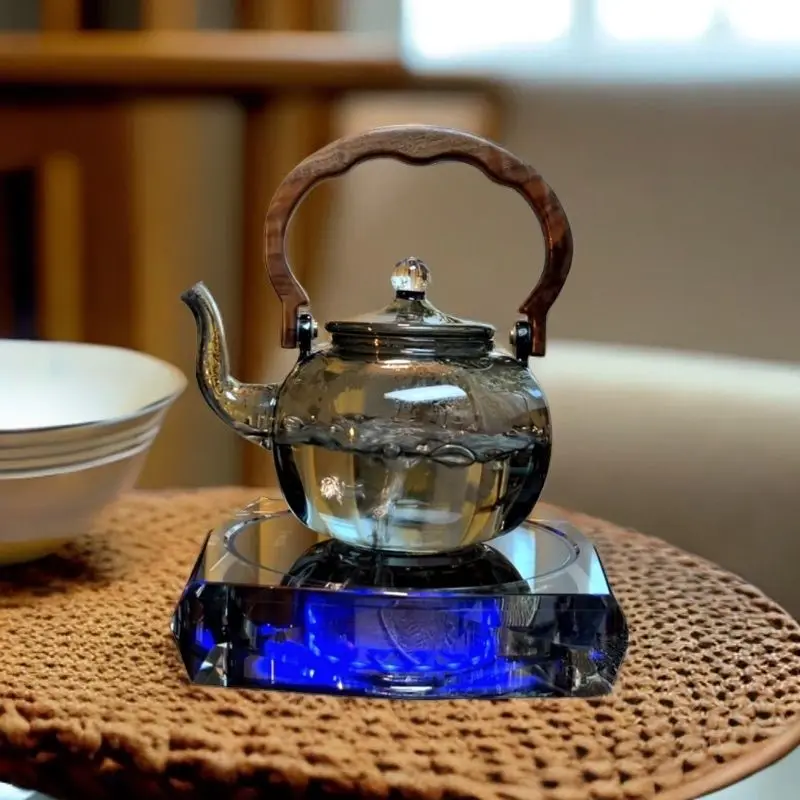 Heat-resistant glass tea set, electric ceramic stove crystal cup, water cup souvenir, gift coffee health pot