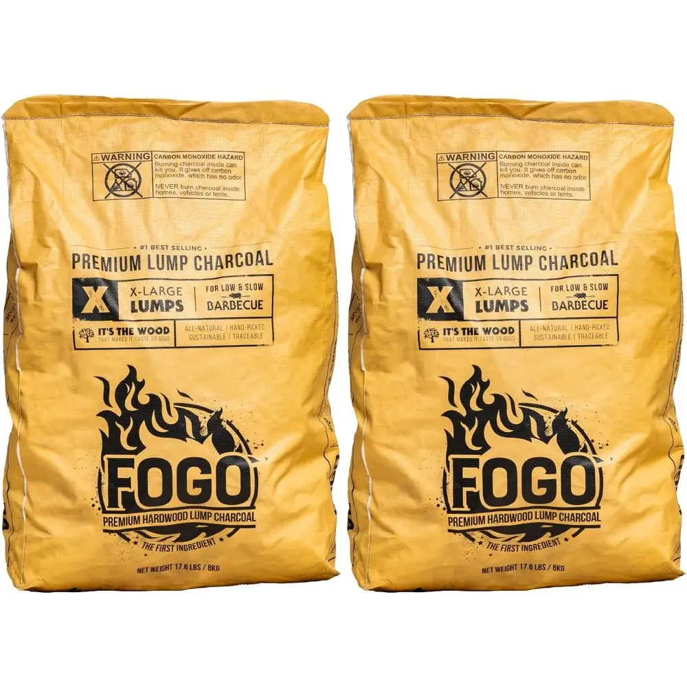 

Уголь для гриля и копчения ресторанного качества, крупные натуральные куски, 17,6 фунтов, 2 упаковки