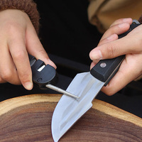 Portable Pocket Knife Sharpener - Multifunctional Camping Survival Tool with Fish Hook Sharpen Stone for Outdoor Use
