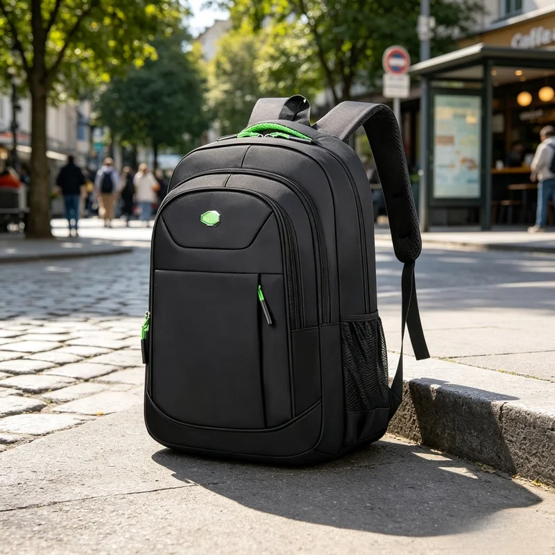 Lightweight Solid Color Casual Backpack, Men Women Double Shoulder Daypack for Commute Travel Daily Use