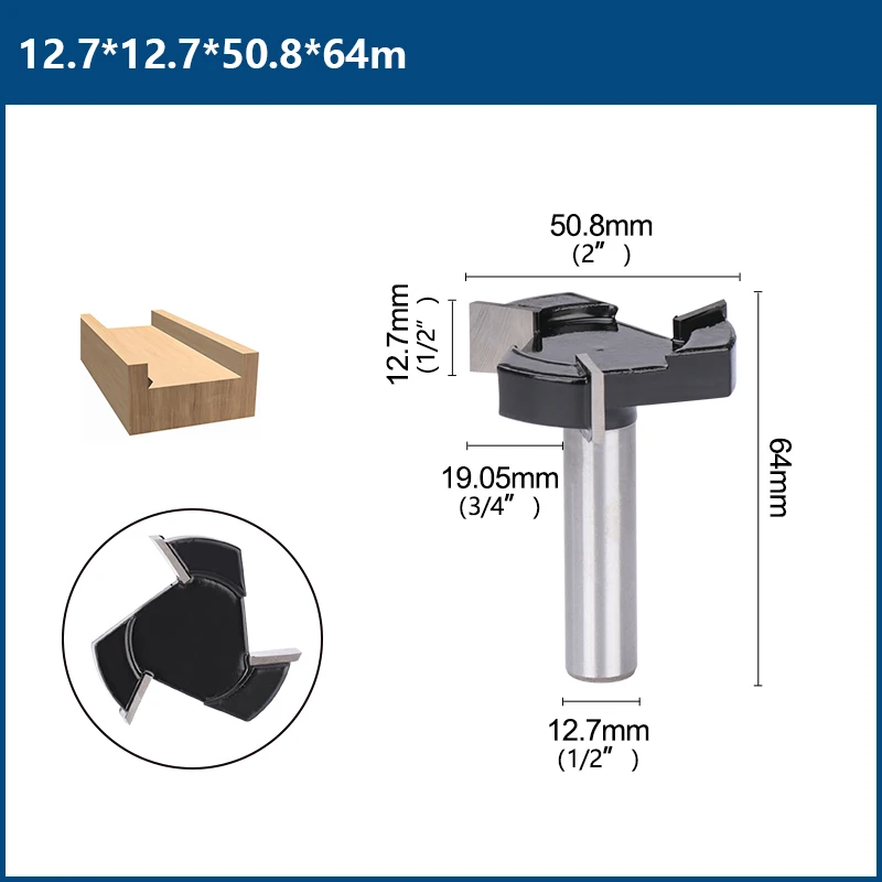 XCAN CNC Spoilboard Surfacing Router Bits 1/2 inch Shank Slab Flattening Router Bit Planing Bit Wood Planing Bit