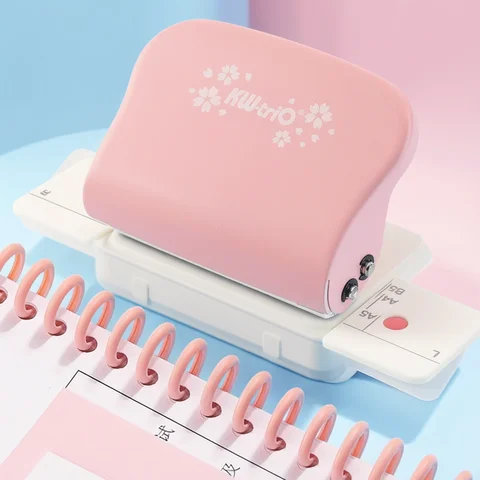 6-hole loose-leaf punch, compatible with A4/B5/A5 paper, portable binding machine, suitable for office document binding.