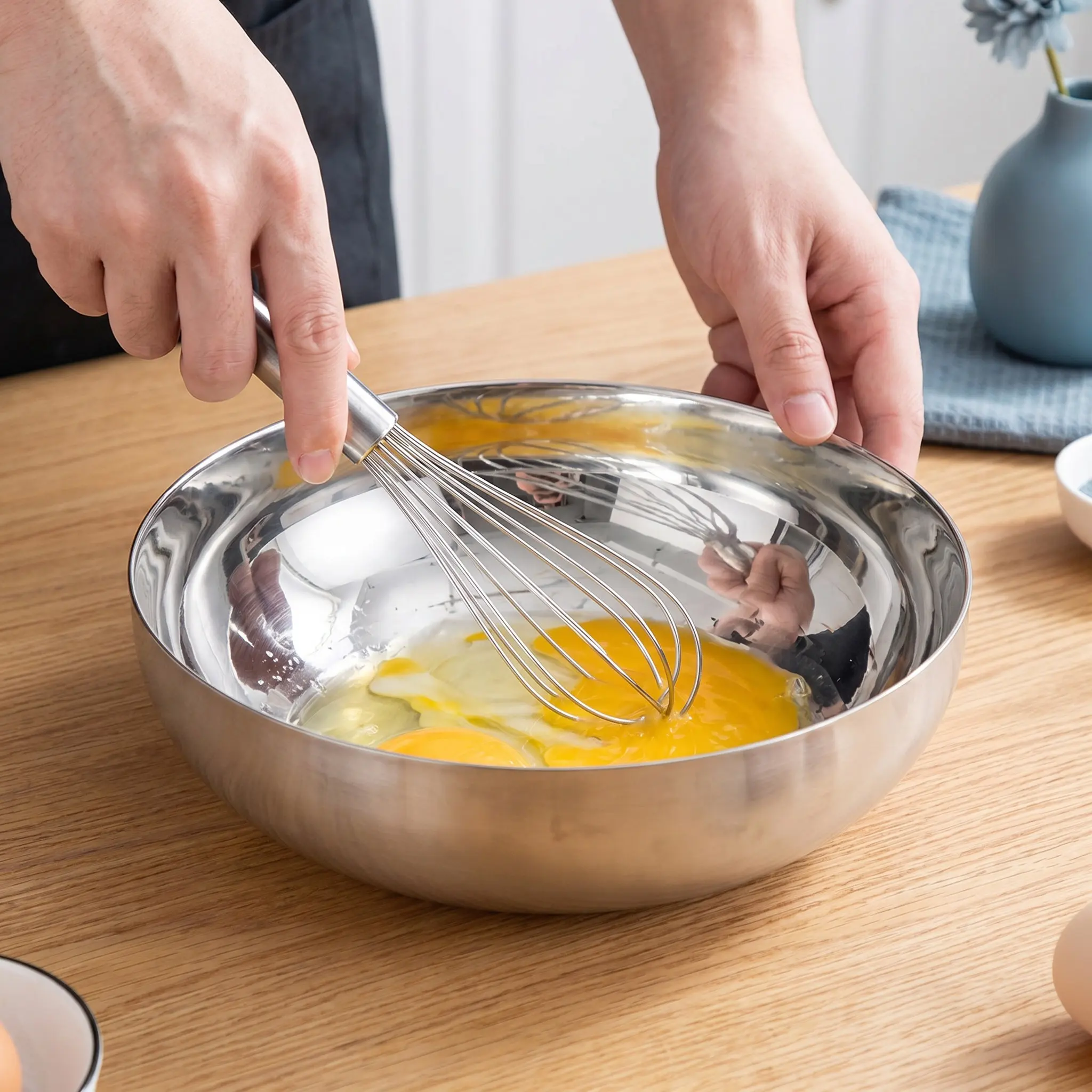 Stainless Steel Food Bowl High-Class Wear-Resistant Mixing Serving Bowl for Salad Fruit Dessert Snacks Casual Gatherings Home
