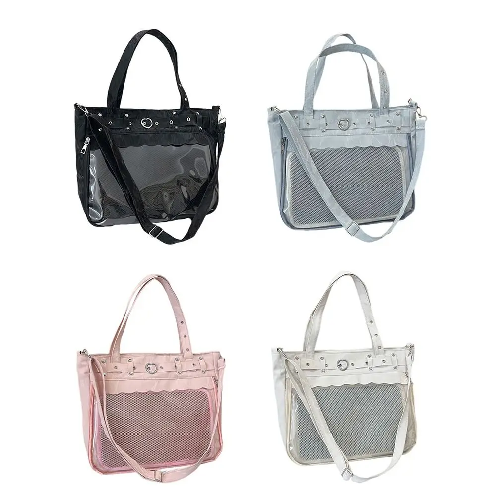 Transparent Ita Bag Large Capacity Original Design Y2K Tote Bag Minimalist Style Internal Compartment JK Uniform Shoulder Bag