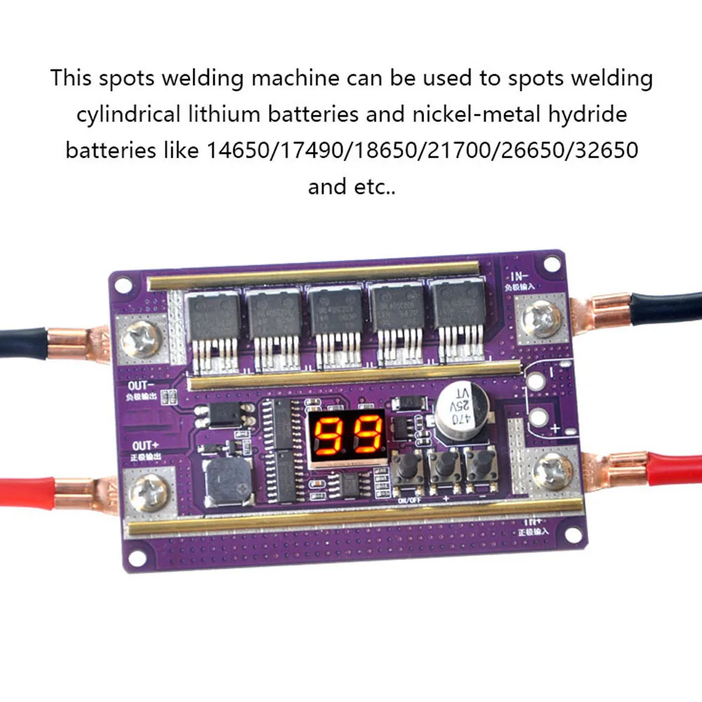 Soldador por puntos de 12V, Kit DIY de 99 engranajes de potencia, tablero de Control de soldadura por puntos ajustables para batería 18650, hoja de níquel de 0,05-0,3mm