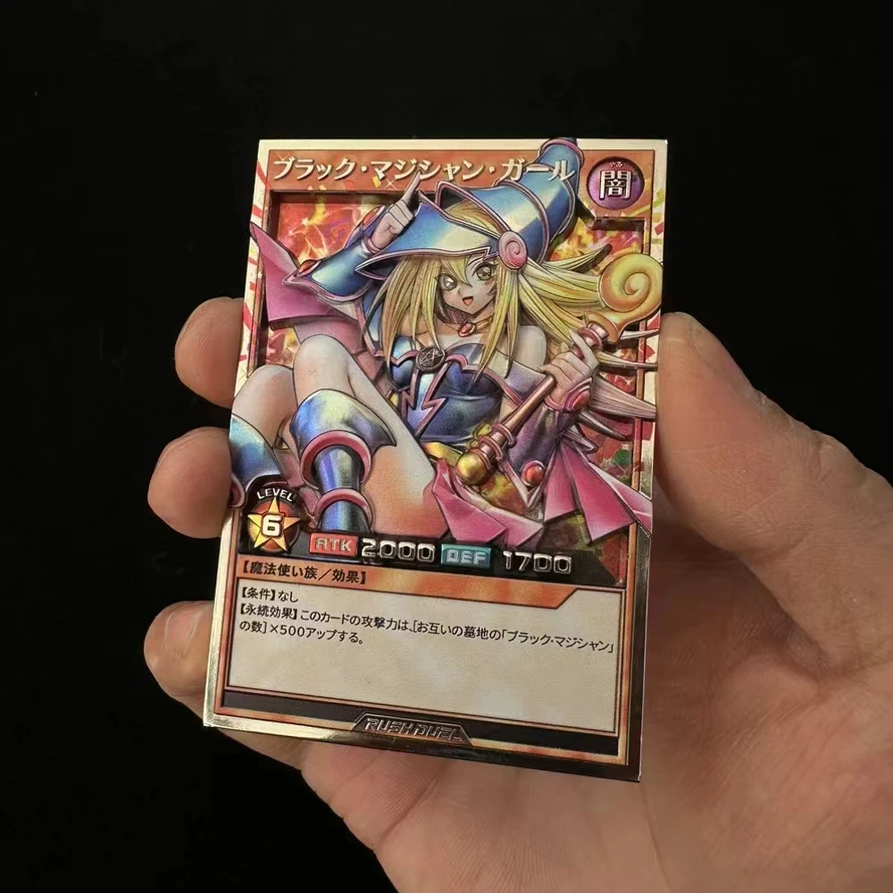 Diy 59*86mm Yu-Gi-Oh! Dark Magician Girl 3D Relief Metal Card Classic Game Anime Collection Cards Gift Toys