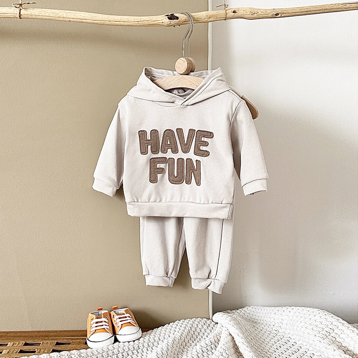 Autumn Newborn Baby Clothes Boy Sets Girl Hoodies Top Infant Suit Casual Style Letter Print 2PCS Children Baby Sweatshirt