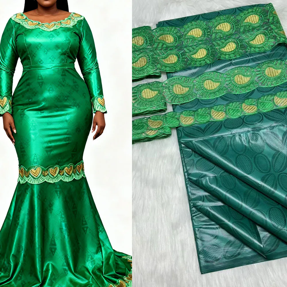 

5 Yards Hot Sale Ankara African Laces, Bazin Riche & Brocade Fabric for Women, Ribbon for Crafts and Sewing Accessories