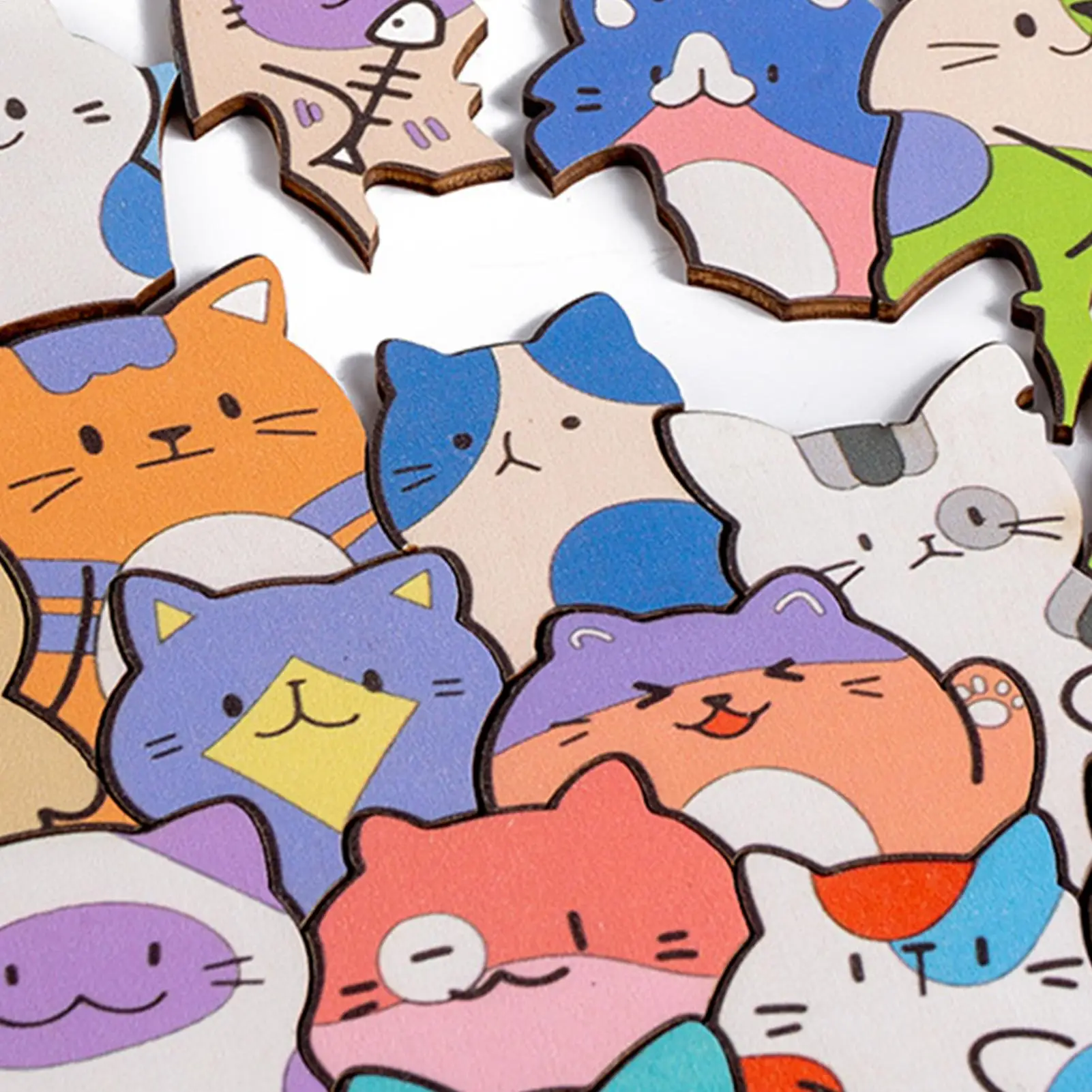 

Kid Puzzles Collectible Animal Cat Design Paintable Wooden Cats Jigsaw Photo Frame For Women Boys Girls Youth Teens Home