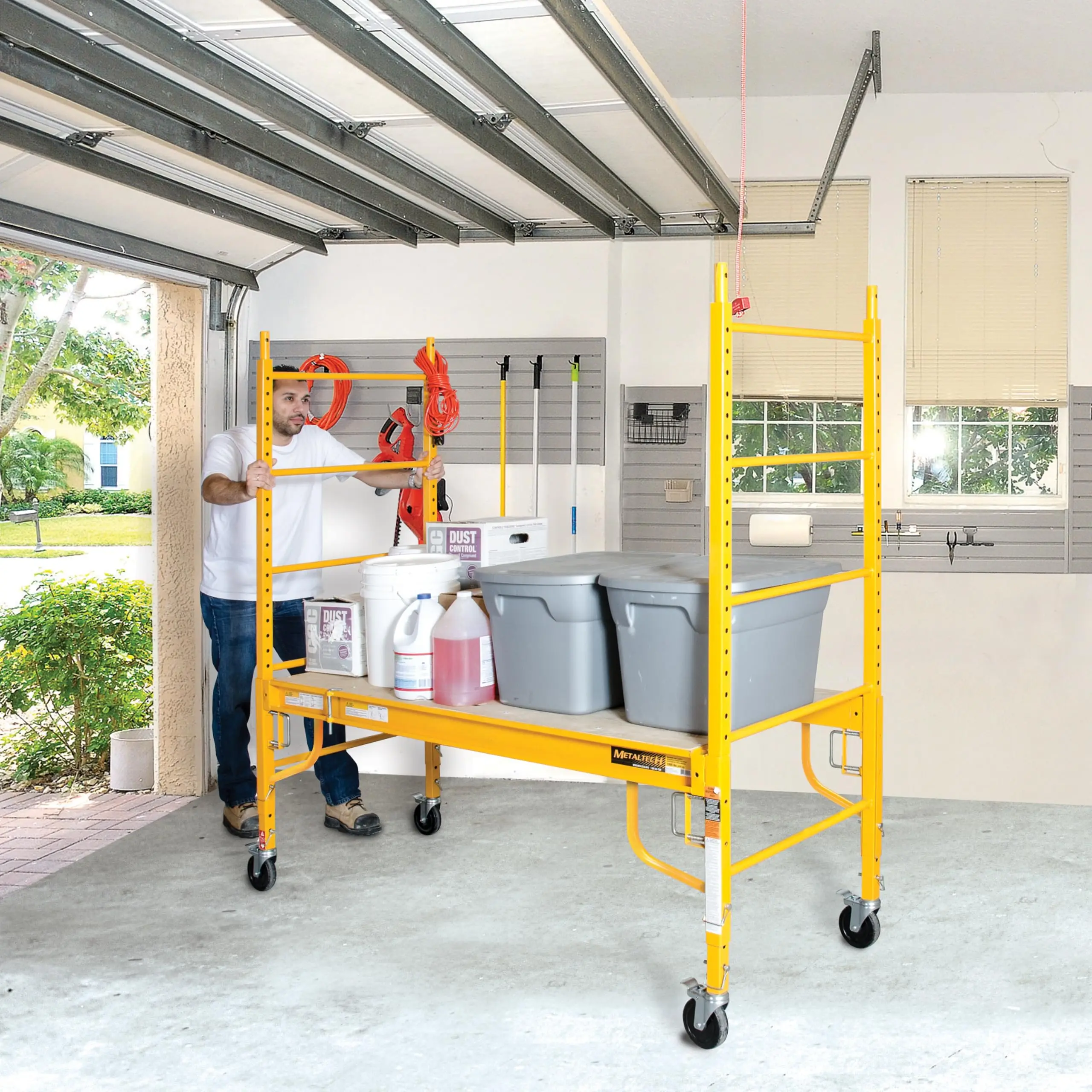 1.9M Mobile Lifting Folding Scaffolding Renovation Climbing Platform Thickened Work Horse Portable Quick Assembly Scaffold