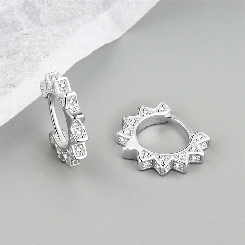 ANENJERY CZ Zirkon Kreis Creolen für Frauen Männer Punk Trendy Party Zubehör Mode Schmuck Geschenk – Detail 33