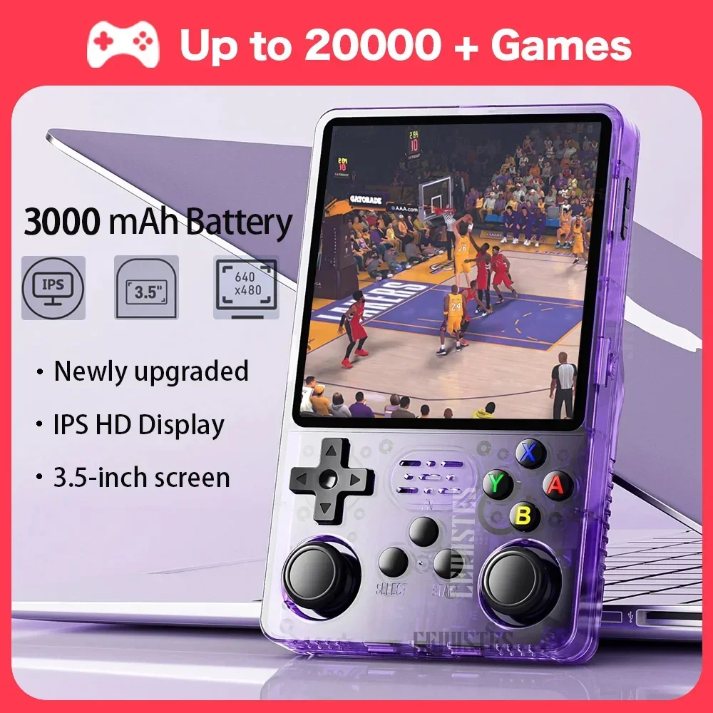 R36S Retro Handheld Video Game Console Linux System 3.5 Inch IPS Screen R35s Pro Portable Pocket Video Player 128GB Games