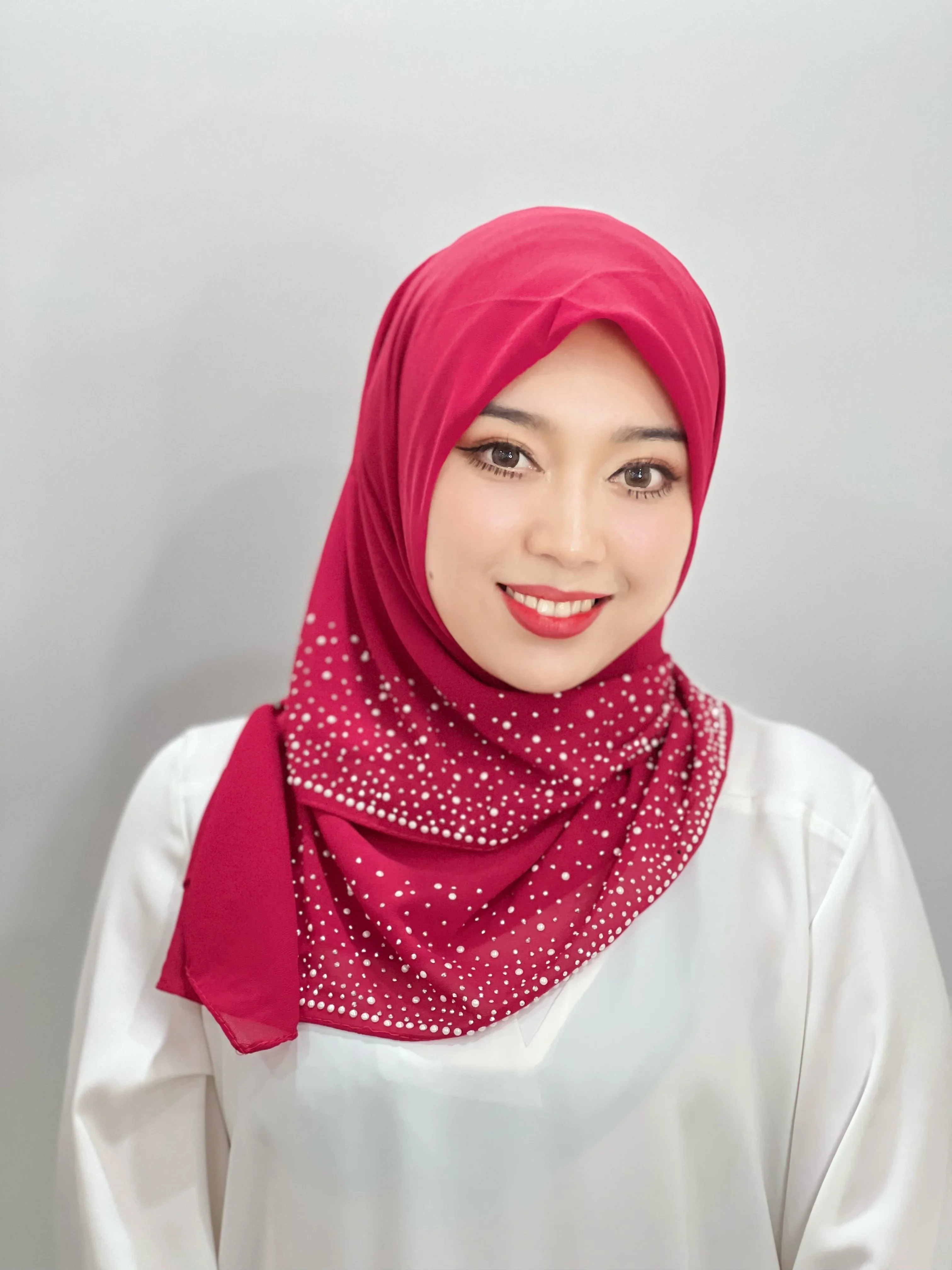 Turki Warna Solid dengan Payet Berlian Selendang Turban Jubah Bor Turban Wanita Syal Rajutan Muslim Syal Persegi Sorban Instan