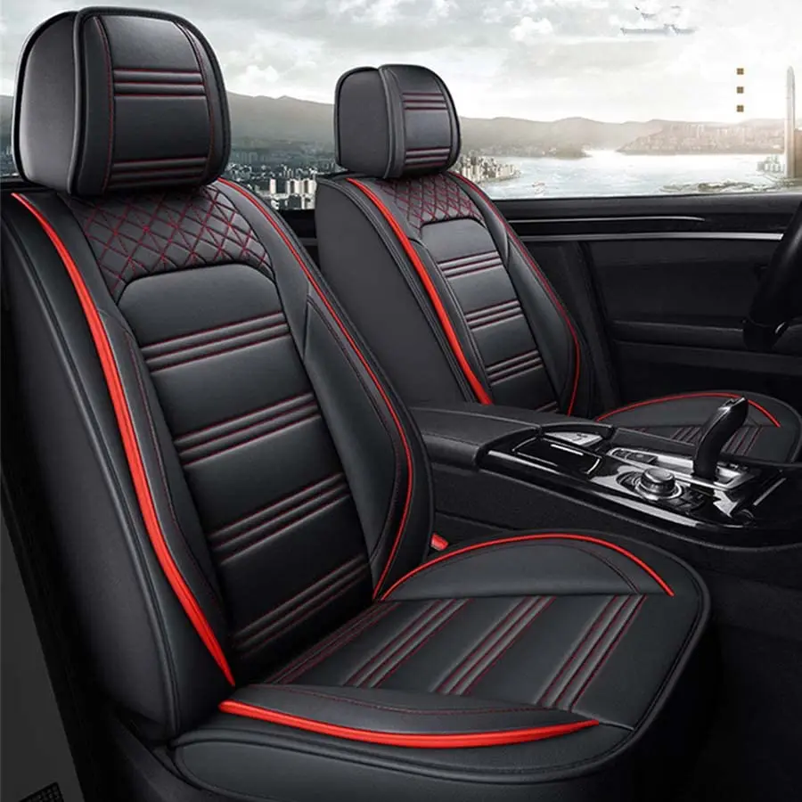 Picture 3: Full Set 5-Sits Car Seat Cover PU Leather Front & Rear Cushion Protector