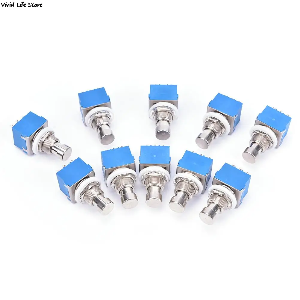 10Pcs 9-pin 3PDT Guitar Effects Pedal Box Stomp Foot Metal Switch True Bypass