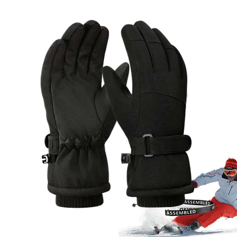 Windproof Kid's Snow Gloves Waterproof Warm Cycling Mittens Comfortable Kids Winter Ski Gloves For Cycling Skiing Snowboarding