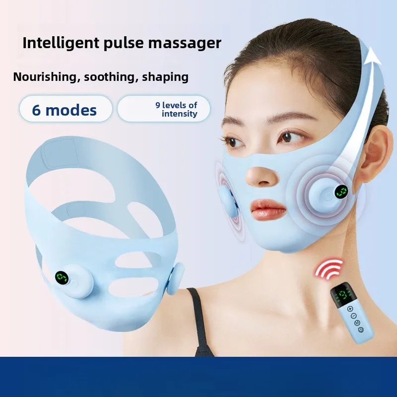 EMS Pulse Face Massage Mask Home Facial Lifting Device Improve Double Chin Shrink Face Contour Skin Tightening Beauty Instrument