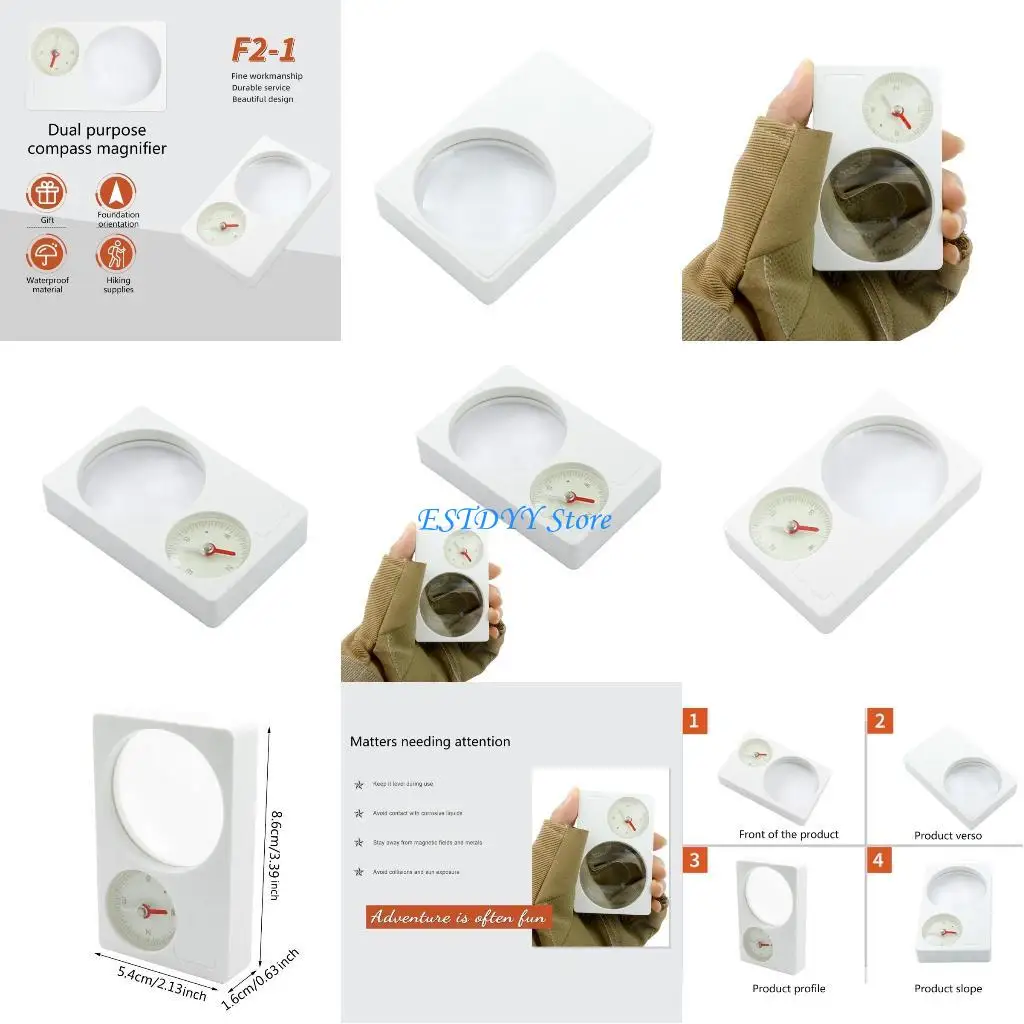 

G6DE 2 in 1 Magnifier Compassing Handy Device for Explore Nature and Improve Observation Skills Accurate Directional Guidance