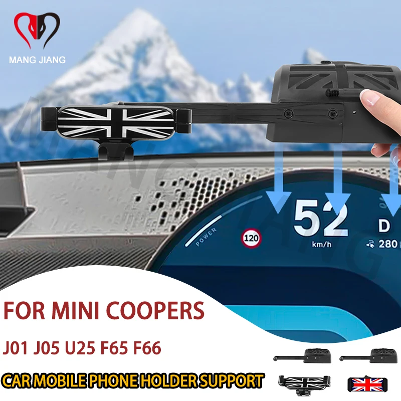Car GPS Mount Phone Holder For Mini Countryman U25 Cooper S E SE J01 J05 Aceman F65 F66 2024 2025 Mobile Bracket Accessories