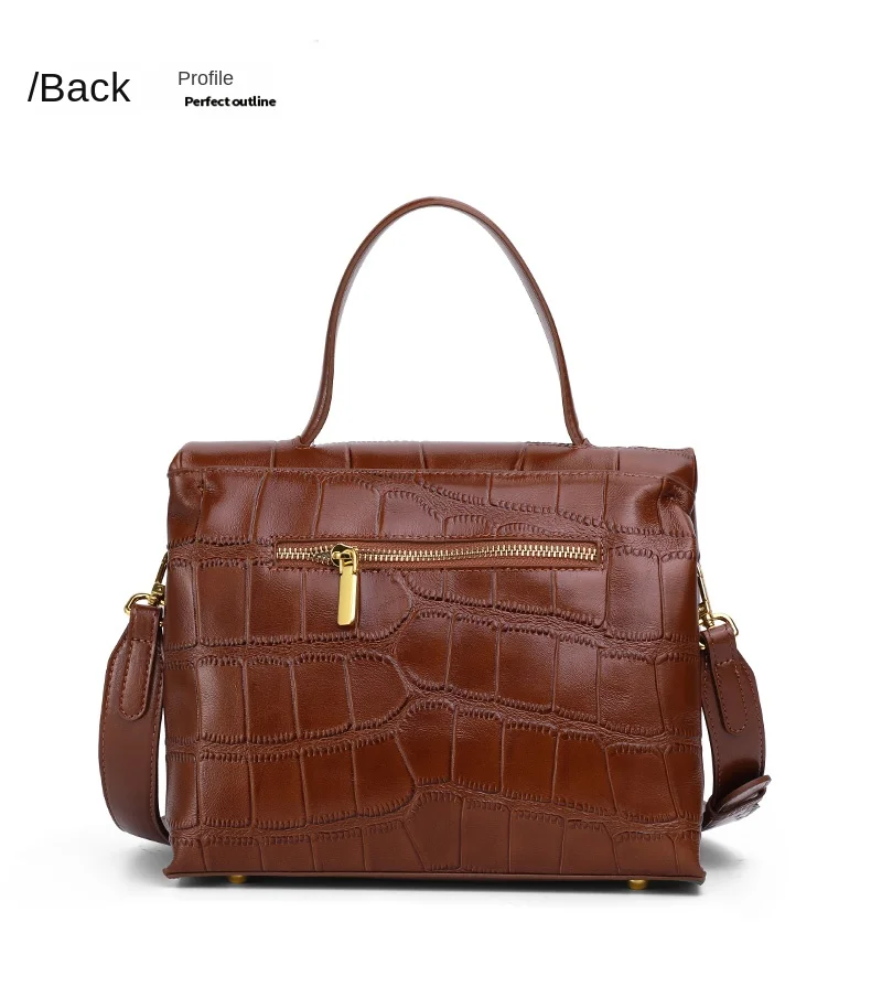 Retro Crocodile Pattern Women\'s Handbags 2024 New Luxury Designer Genuine Leather Lady Shoulder Crossbody Bag Large Tote Bags