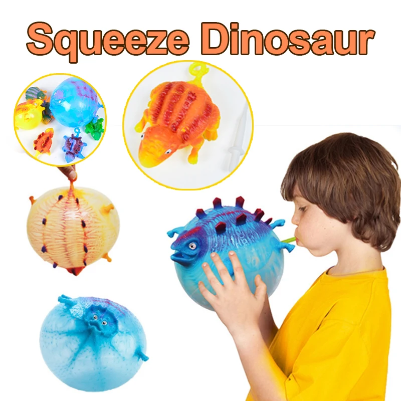 

2Pcs Anti-Stress Toy Making Funny Balloon Dinosaurs Fidget Toys Squishy Play Pranks For Kids Adults Gift Random Color J206