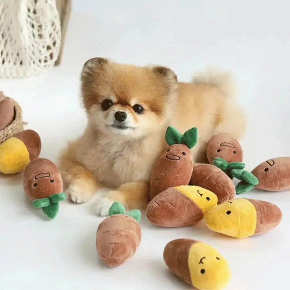 2025 Interactive Pulling Potato Dog Toy Set, Pet Chew-resistant Supply, Toy, Sweet Set Sweet Potato, Cat 1 Squeaky