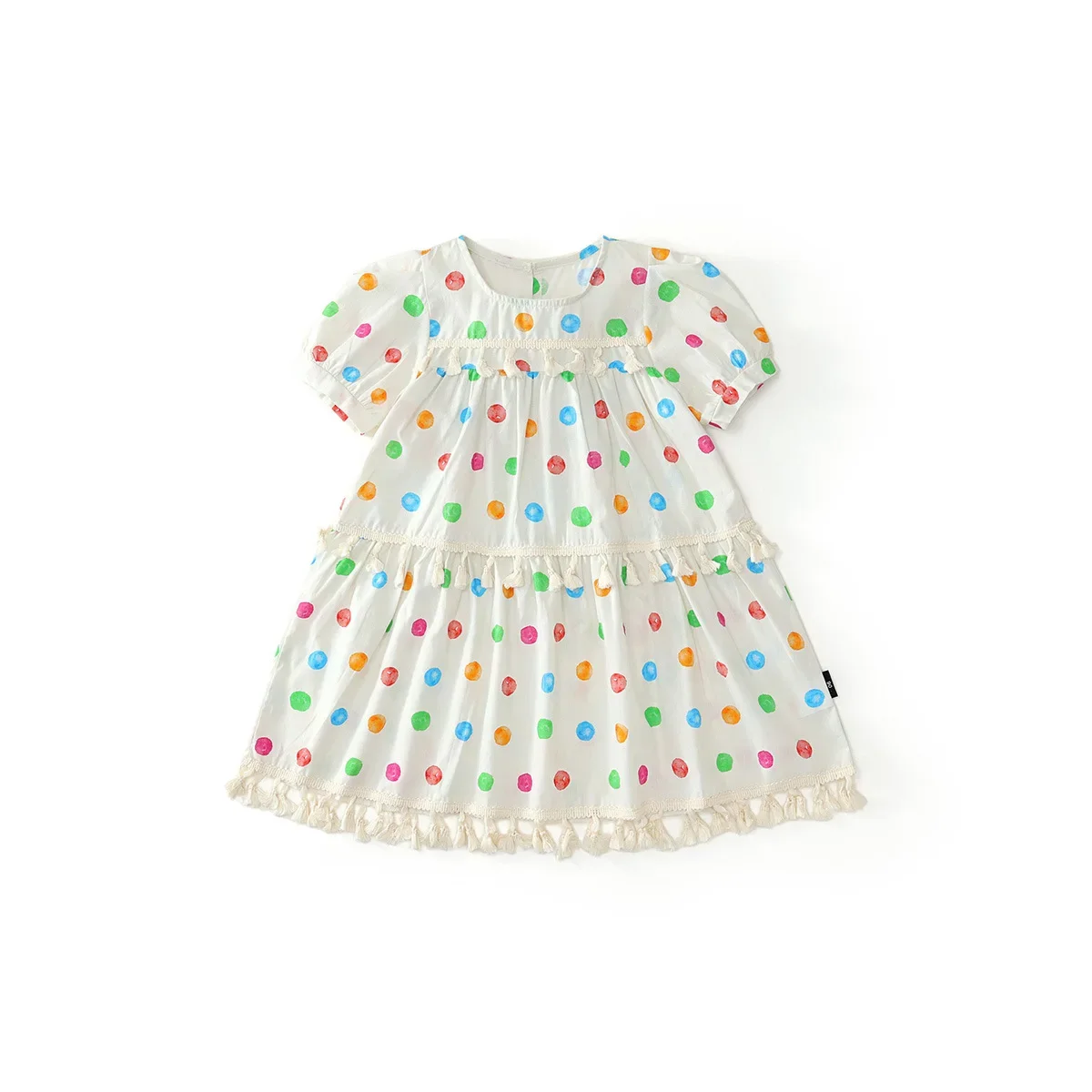 Girls Skirt 2026 Summer New Children's Clothing Korean Style Girl Baby Color Polk-dot Fringe Holiday Bow Princess Skirt