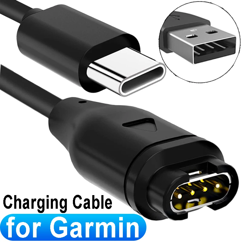 for Garmin Watch Universal USB Type-C Charger USB-A USB-C Charging Cable for Fenix 5 5S 5X Plus 6 6S 6X Pro 7 7S 7X Chargers