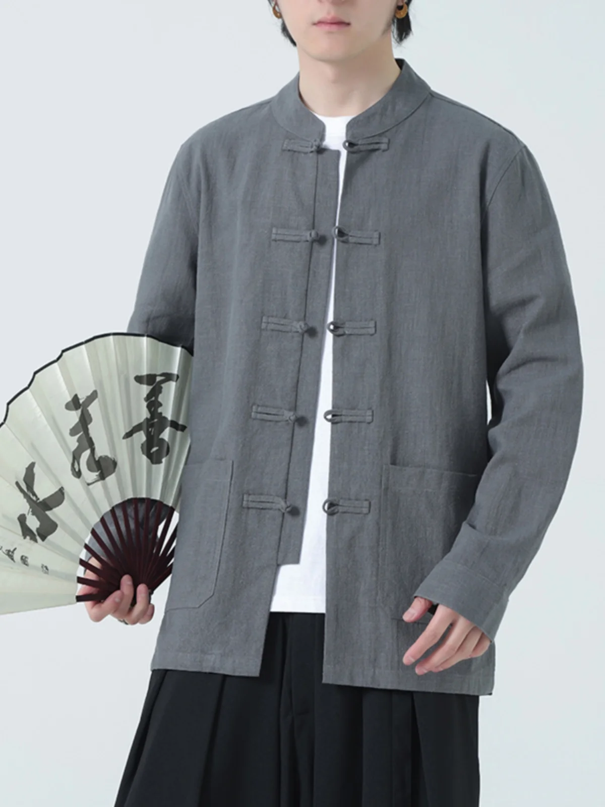 

ay Zen Tea Clothes Tang Suit Jaet Outerwear Cotton Linen Loose Long Sve irt for Men Spring Autumn New Chinese Sle ...