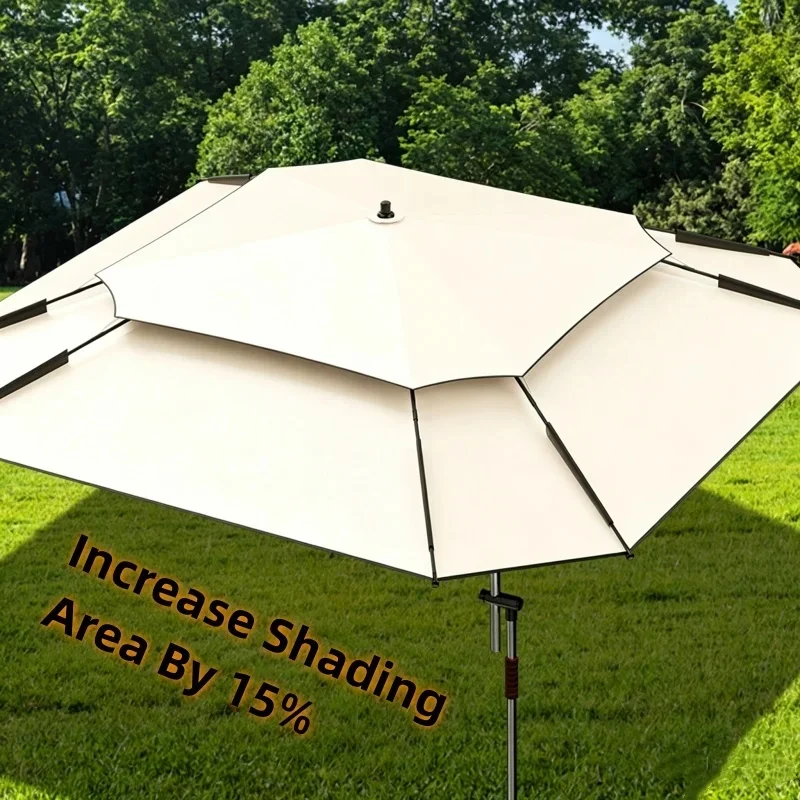 2027 Wholesale Aluminum Alloy Fishing Umbrella 2.0M 2.6M Rectangular Sunshade Portable Outdoor Camping Beach UV Windproof Foldab