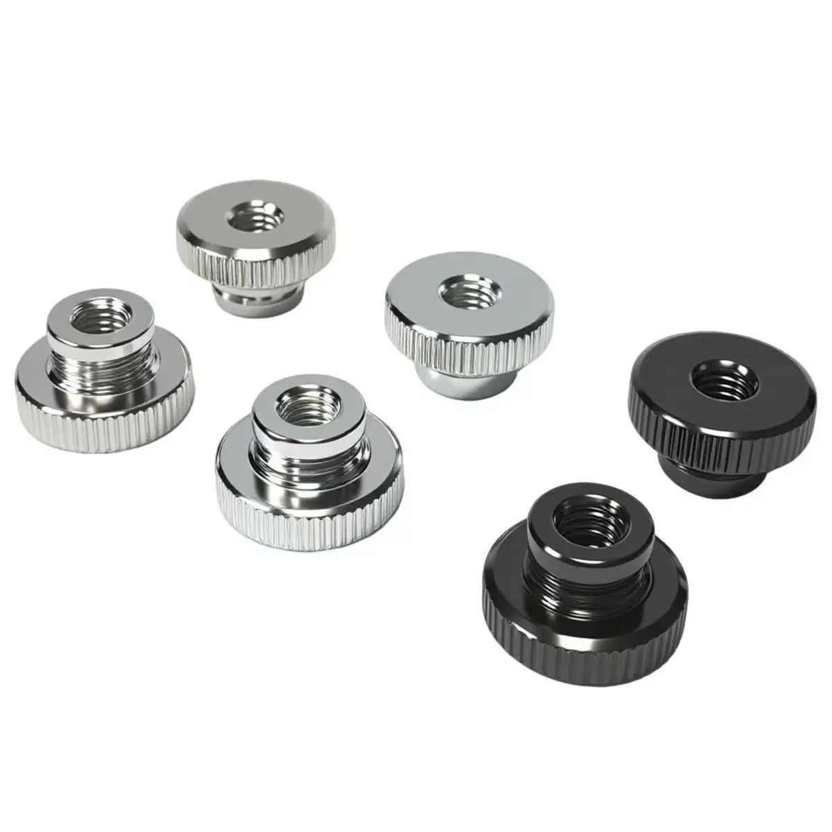 Carbon Steel Thumb Lock Nut GB806 M3 M4 M5 M6 M8 M10 Hardened Zinc Nickel Plated Knurled Step High Head Hand Tighten Adjust Nut