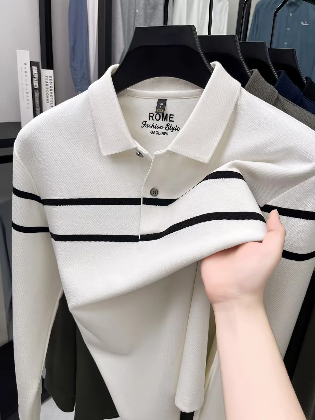 

High Quality Men's Polo Shirt with Fashionable Embroidery, Short Sleeves, Exquisite Lapel T-shirt, Business Men's Top