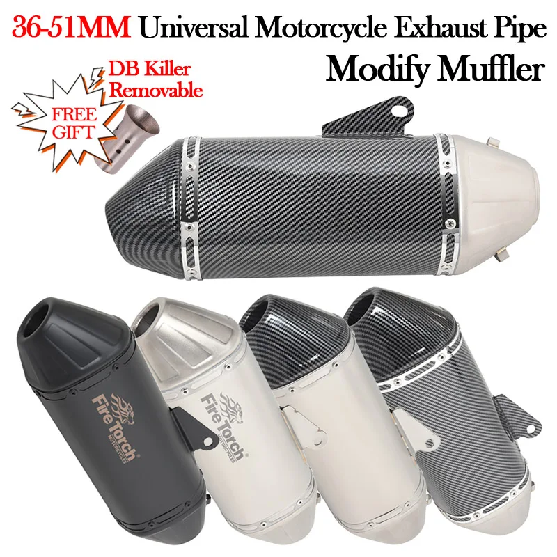 

Universal Motorcycle Exhaust Modify Escape Moto Pipe Muffler 51MM DB Killer For KTM DUKE 390 790 890 Ninja400 NK250 CB500 NC700