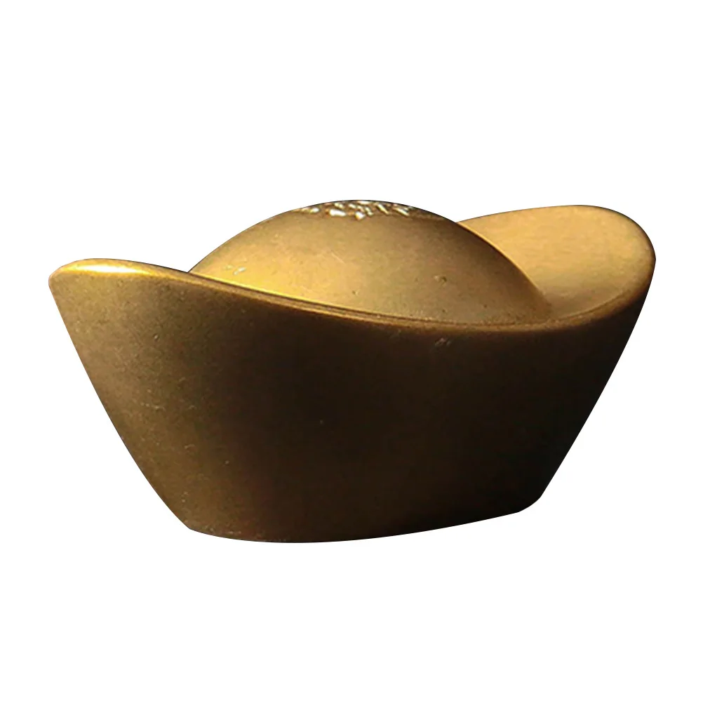 

Simulated Gold Ingot Brass Desktop Ornament Small Decorative Size Indoor Home Decor Spring Festival Gold Ingot