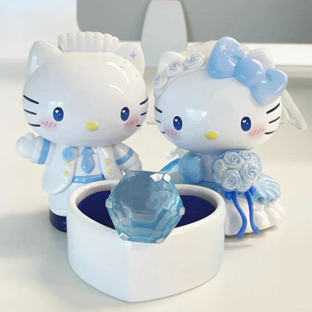 Genuino Sanrio Personaggi Serie di Nozze Scatola Cieca Anime Figure Romantico Kt Cinnamoroll Melody Kurom Pochacco Raccogliere Giocattoli Regalo