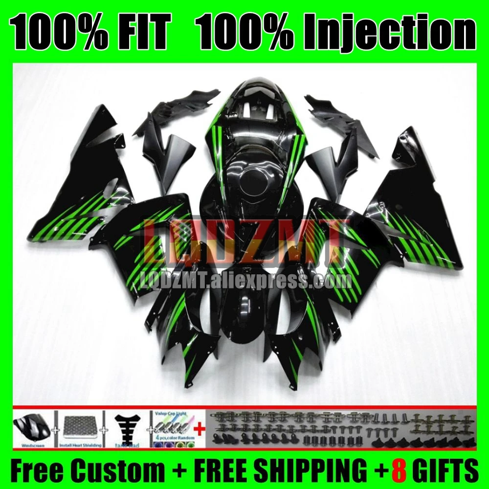 OEM Body For KAWASAKI NINJA ZX 1000 Green black CC ZX-10R 2004 2005 58No.15 ZX 10 R ZX1000CC 1000CC ZX 10R ZX10R 04 05 Fairing