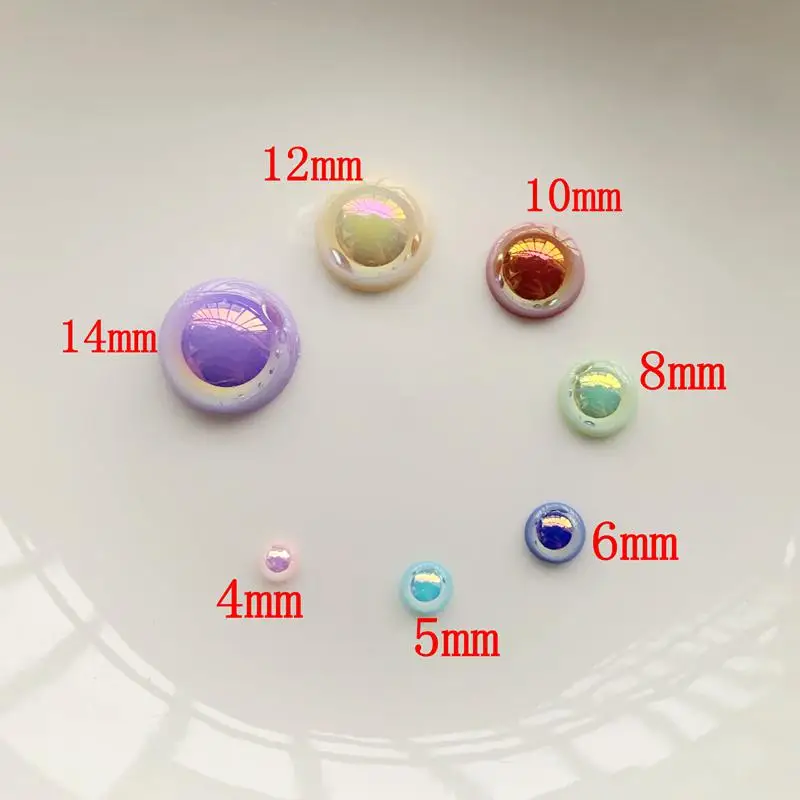 Mix ab color half bead4mm&5mm&6mm&8mm&10mm&12mm&14mm Flatback Rhinestone nail art mobile phone decoration Jewelry accessories