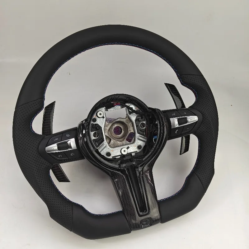 Flat Bottom LED RPM Carbon Fiber Steering Wheel Custom Sport For 2010-2016 Compact Auto view 2