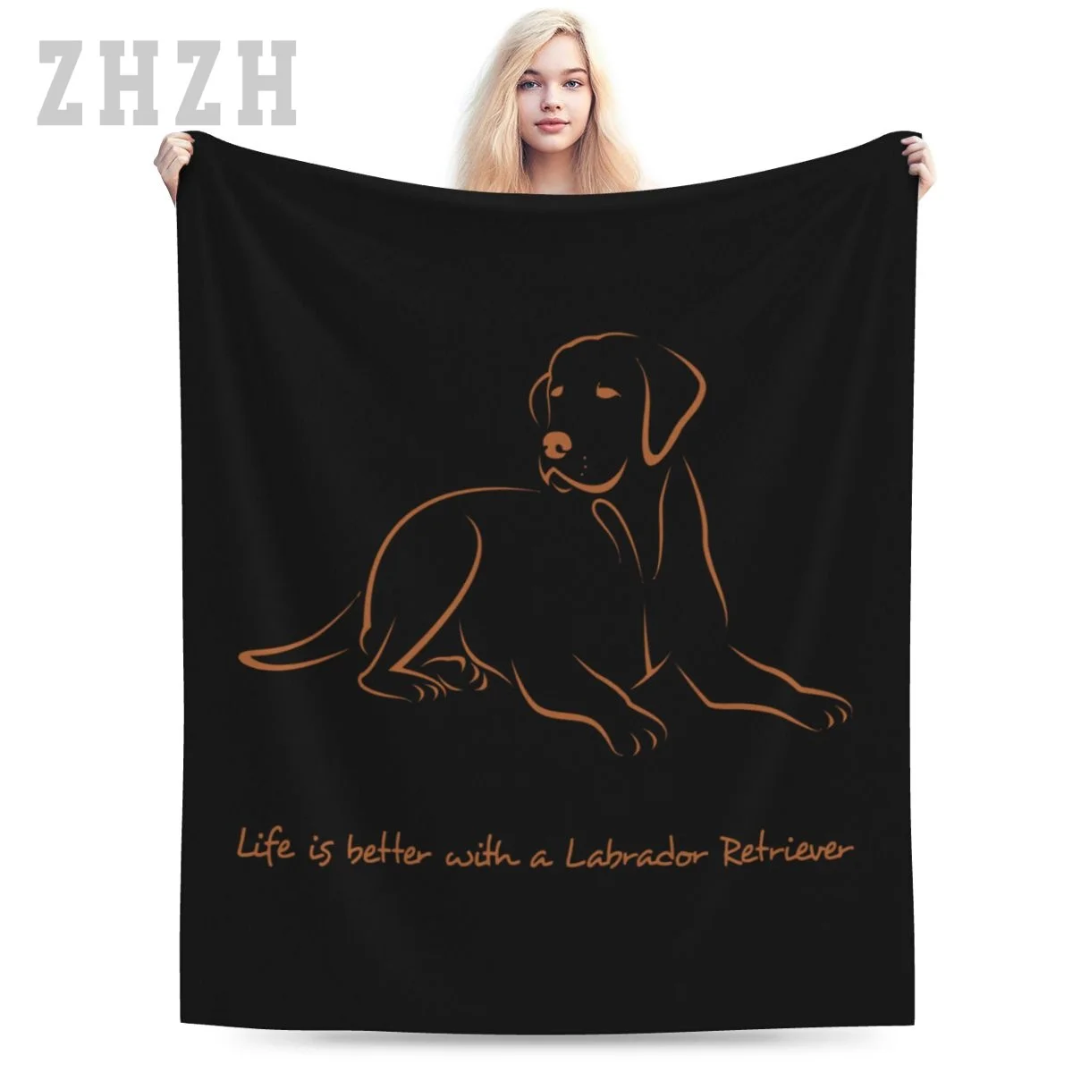 Blanket Labrador Retriever Premium Flannel Multifunction Camping Sofa Cover Keep Warm