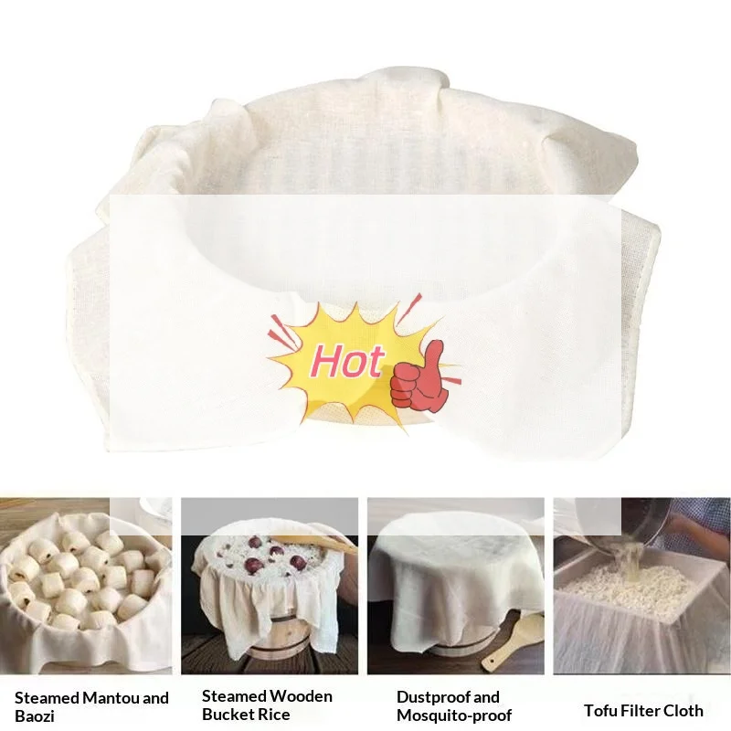 

3Pcs 40/60CM Pure Cotton Steamer Cloth Household Drawer Cloth Steamed Rice And Bun Mat Round Cotton Gauze Kitchen Steamer